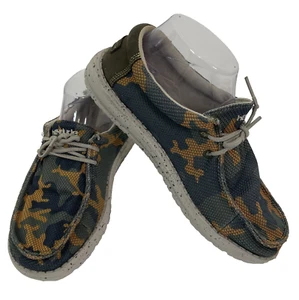 Zapatos cómodos Hey Dude Wally Youth camuflados sin cordones talla Y6-L7 - Imagen 1 de 9