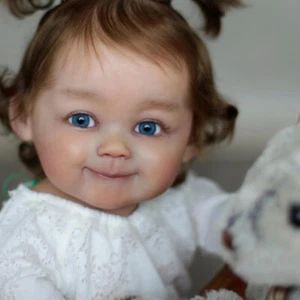 28 Zoll lebensechtes Kleinkind Mädchen bemalt Reborn Baby Puppe verwurzeltes Haar Stoffkörper Geschenk - Bild 1 von 5