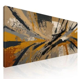 Quadro Forme Astratte Design Contemporaneo Con Linee E Spruzzi Di Colore , absh1 - Imagen 1 de 6