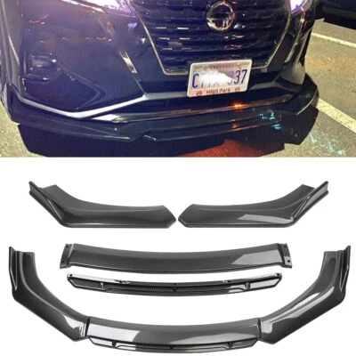For Nissan Kicks Front Bumper Lip Splitter Chin Spoiler Carbon Fiber Foto 1 de 4