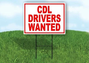 CDL Drivers Wanted RED Yard Sign Road with Stand LAWN SIGN - Picture 1 of 5