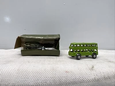 Autobús Diecast miniatura de dos pisos de colección Japón años 50 verde caja aguanieve Foto 1 de 4
