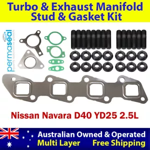 Permaseal Turbo&Manifold Stud&Gasket Kit For Nissan Navara D40 YD25 2.5L - Foto 1 di 10