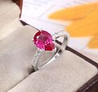 Mozambique Red Ruby Ring Pear Ring Engagement Ring Gemstone Ring Wedding Ring