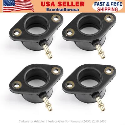 4x Carb Intake Manifold Boots For Kawasaki Z400J KZ500B KZ550 Ltd 16065-1014 UE - Image 1 of 3