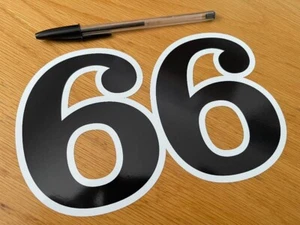 Retro Race Number 66 (Large) - UK SELLER - Picture 1 of 1