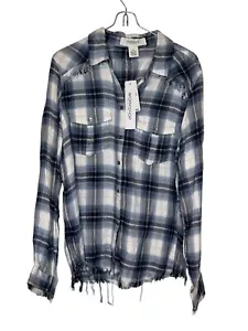 Workshop Republic Clothing Women's Shirts Flannel Plaid Button Down Medium NWT - Picture 1 of 11