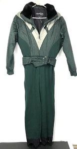 Vintage Snuggler Ski Snow Suit Womens 8 Venice Baroque Faux Fur Collar - Picture 1 of 12