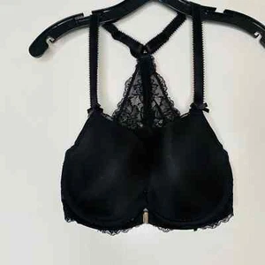 Adore black front closure lace trim racerback bra NWT (Size: 32DDD) - Picture 1 of 10