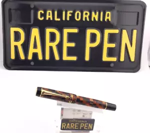PARKER DUOFOLD DEMI Fountain Pen AMBER CHECK Gold Trim 18K Med nib NEW NO BOX - Picture 1 of 7
