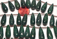 7" Strand EMERALD 19-24mm Faceted Teardrop Beads /S3