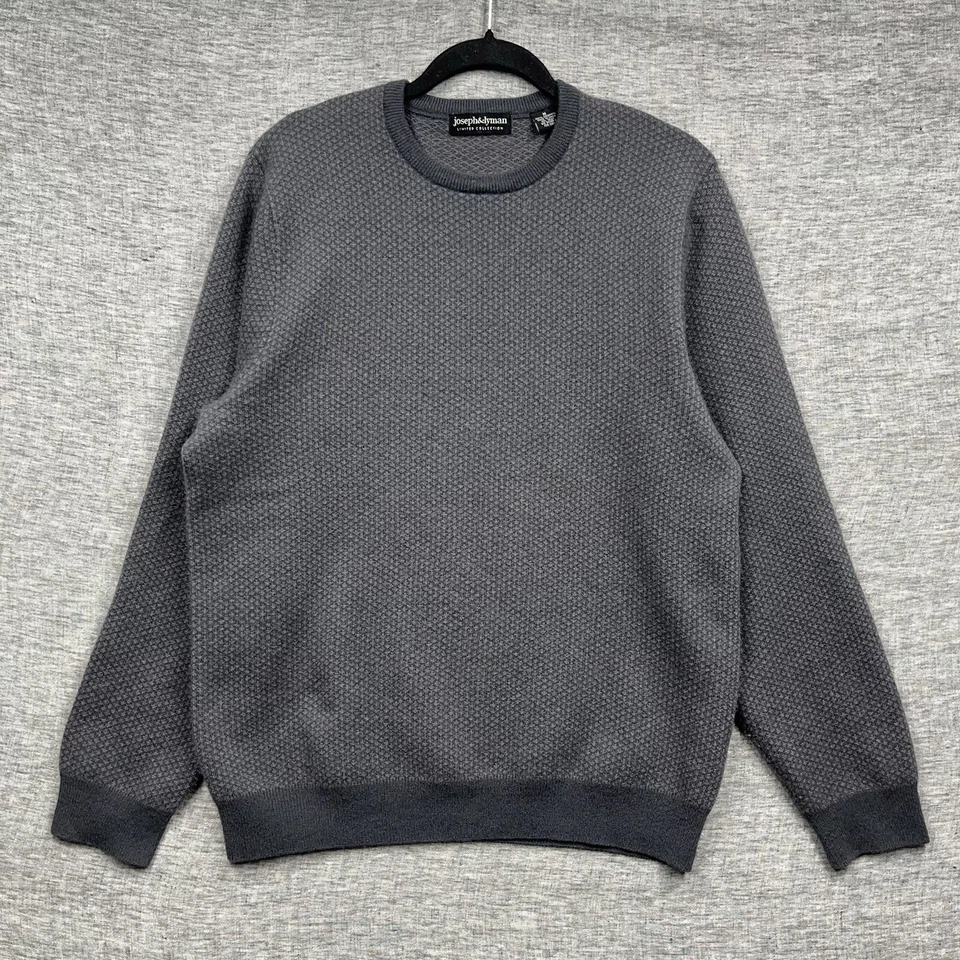 Suéter Pullover Joseph & Lyman Hombre’s 100% Cachemira Cuello Redondo Gris Hombre’s Talla M Foto 1 de 4