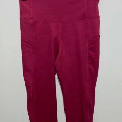 Nicole Miller Sport Women's Red High Rise Side Pockets Athletic Leggings Small - Image 1 of 4