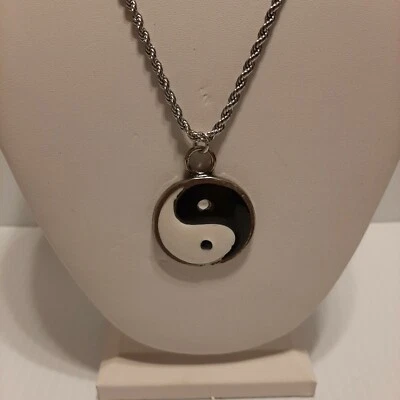YING YANG COLLAR CADENA CUERDA INOXIDABLE 18"-24" COLGANTE PELTRE  Foto 1 de 4