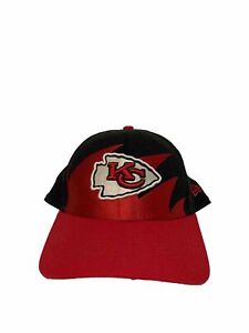 Vintage New Era Kansas City Chiefs Shark Tooth Fitted Black & Red Hat Size L-XL