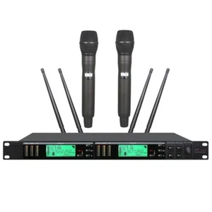 Stadium UHF Wireless Microphone System Dual Handheld True Diversity Vocal Mics - Picture 1 of 5