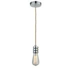 Mini pendentif ampoule nue Innovations Gatsby, P chrome/cordon de corde - 100PC-10RE-5PC