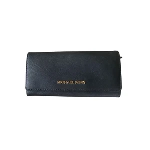 Cartera Continental Michael Kors Cuero Negro Fulton Solapa NUEVO SIN ETIQUETAS - Imagen 1 de 10