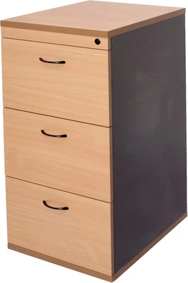Rapid Worker 3 Drawer Filing Cabinet, Beech/Ironstone, 465 Mm Width X 600 Mm Dep - image 1 of 4