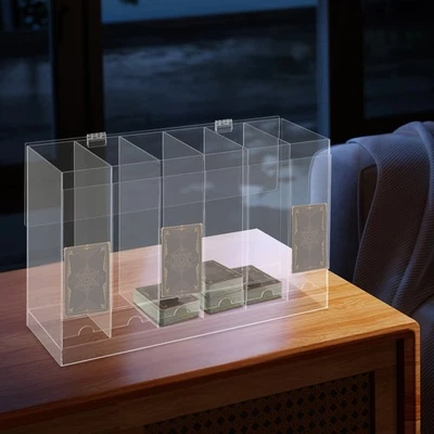 Soporte de exhibición de almacenamiento dispensador de tarjetas de acrílico transparente de 6 ranuras dispensador de paquete de refuerzo Foto 1 de 4