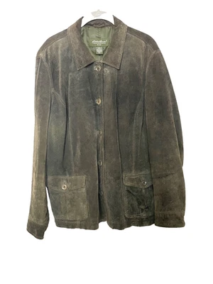 Chaqueta de cuero lavable Eddie Bauer para mujer XXL talla grande verde militar Foto 1 de 4