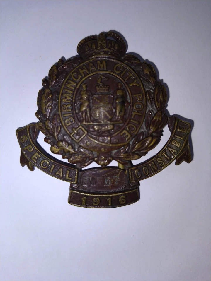 Genuine Birmingham City Police Special Constable 1916 Badge, some minor damage - Image 1 of 3