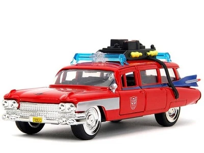 Jada 1:3 2 Ghostbusters Ecto 1 Con Transformers Optimus Prime Immagini Diecast - Immagine 1 di 4