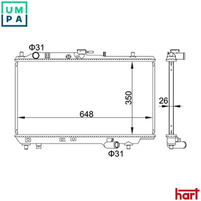 RADIATOR ENGINE COOLING 606 433 FOR MAZDA 323/IV/S BP31BPC/C/31BP 1.8L 4cyl - Image 1 of 4