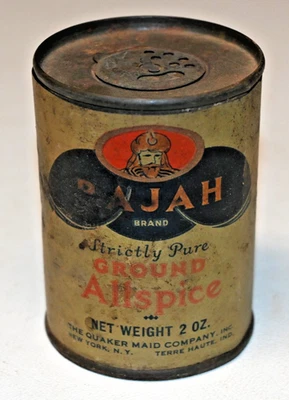 1935 Rajah Ground Allspice Spice Tin The Quaker Maid Co NY Terre Haute, IN - Image 1 of 4