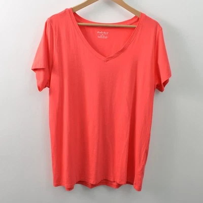 Camiseta Derek Heart para mujer 2X algodón elástico manga corta cuello en V Foto 1 de 4