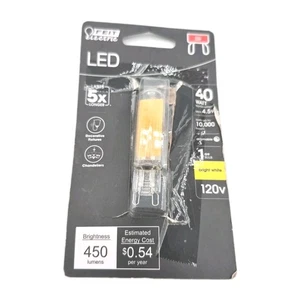 Feit Electric 40W T4 G9 Bi-Pin Base Dimmable LED Light Bulb Bright White 3000K - Picture 1 of 2