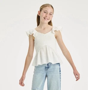 Girls’ Sleeveless Mocked Woven Top Art Class Off White L(10/12) CL37 - Picture 1 of 1