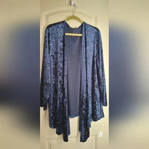 Agnes Orinda Women's Plus Size Long Sleeves Open Front Stars Velet Cardigan 4X - Picture 1 of 8