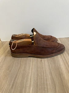 Allen Edmonds Denali Venetian Mens Penny Loafer Size 10.5D Brown Suede Apron Toe - Picture 1 of 7