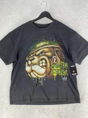 FANATICS John Cena Shirt Adult Large Washed Black Bulldog Boxy Graphic WWE NEW $40