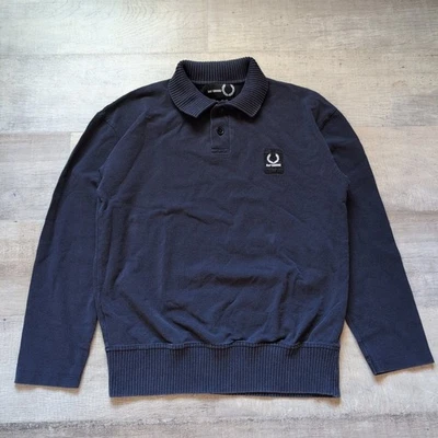 Camisa Polo Raf Simons Para Hombres Azul Marino Fred Perry Manga Larga Talla 36 Usada en Excelente Condición Foto 1 de 4