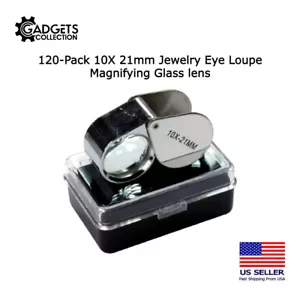 120PK 10X 21mm Jewelers Jewelry Eye Loupe Optical Reading Magnifying Glass Lens - Picture 1 of 4