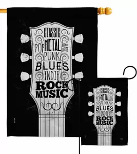 Bandera de jardín de música rock intereses decorativos pequeño regalo patio casa pancarta - Imagen 1 de 17