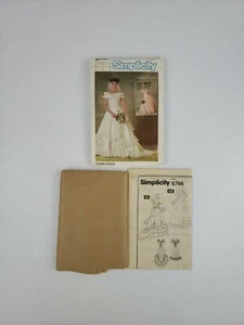 Simplicity 6766 ~1984 Brides Lined Wedding Gown & Bridesmaid Dress Size 12 Uncut - Picture 1 of 6