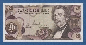 AUSTRIA -- 20 SCHILLING 2.7.1967 ( 1968 ) -- EBC- // VF+ -- PICK 142a . - Picture 1 of 2