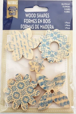 BICICLETA PEQUEÑA AMARILLA Colecciones Naturals FORMAS DE MADERA - FLORES - 5 piezas Foto 1 de 2