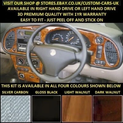Kit de tablero SAAB 900 1993-98 y 9-3 1998-03 madera de nogal carbono negro brillante caoba - Imagen 1 de 4