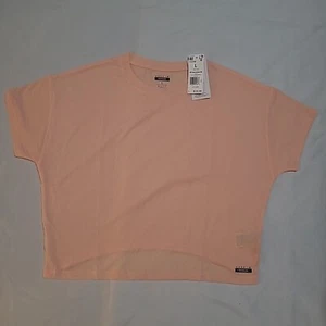 Reebok Top Womens Large Peach Short Sleeve Workout Gym Core i Shirt NEW - Picture 1 of 4