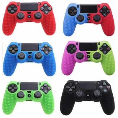 Silicone Rubber Skin Cover Gel Case+Thumb Grips for Playstation 4 PS4 Controller - Image 1 of 4