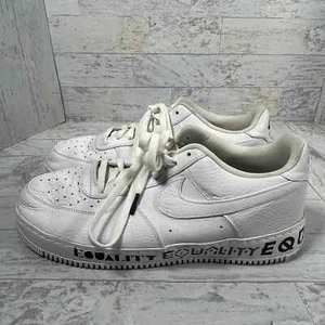 Nike Air Force 1 Equality Athletic Shoe Men 14 White Leather Low CMFT AQ2118-100 - Picture 1 of 9