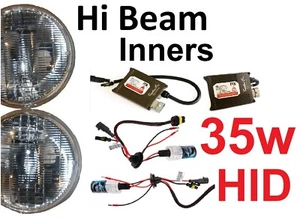 1pr 5 3/4" 143mm H1 High Beam Inner Headlights Lights with JTX 35W HID Kit - Picture 1 of 10