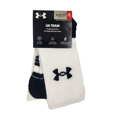 Calcetines deportivos Under Armour Team, juveniles 13,5-4,5, blancos, fútbol, S8 Foto 1 de 3