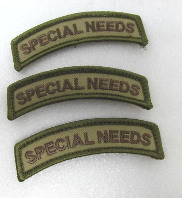 THREE PATCHES Mil-Spec Monkey Special Needs TAB Patch Multicam Color