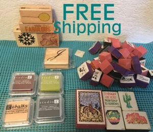 Choose Rubber/Foam STAMPS ~ "J" (1), EUC Box (4), Western (5), INK (4), 32 Foam - Picture 1 of 38