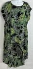Cha Cha Vente Size S Green Tropical Leaf High Low Swim Cover-Up Dress Semi Sheer